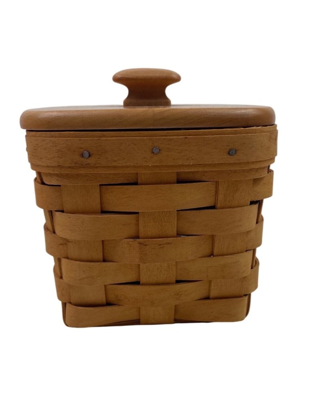 Longaberger Small 2001 Basket With Wood Lid 5"